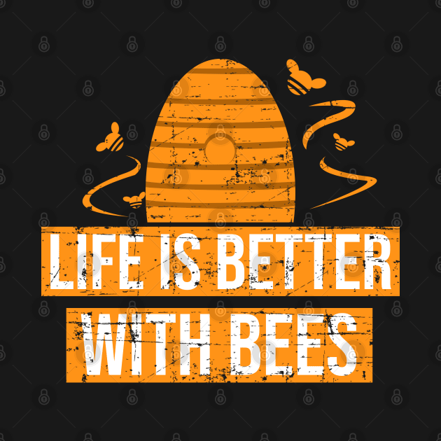 Distressed Life is Better With Bees Shirt for Men Women Kids by HopeandHobby