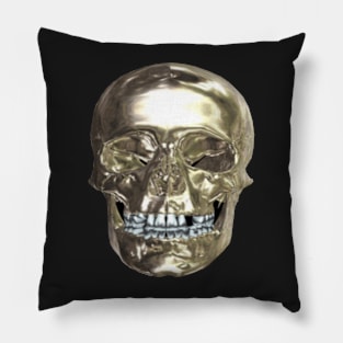 Chrome Skull Pillow