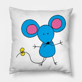 blue mouse Pillow