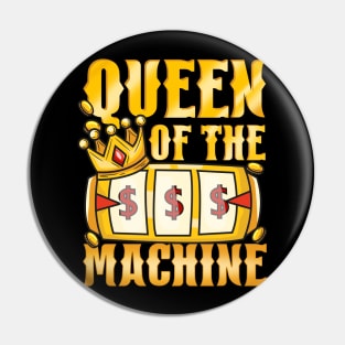 Womens Queen Of The Slot Machine product Vegas Casino Gambling Pin