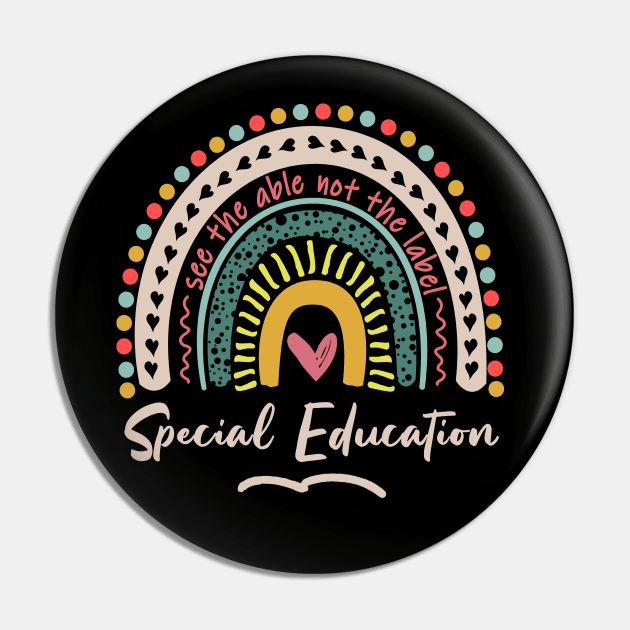 Special Ed Rainbow Teacher Back To School Pin by mohazain