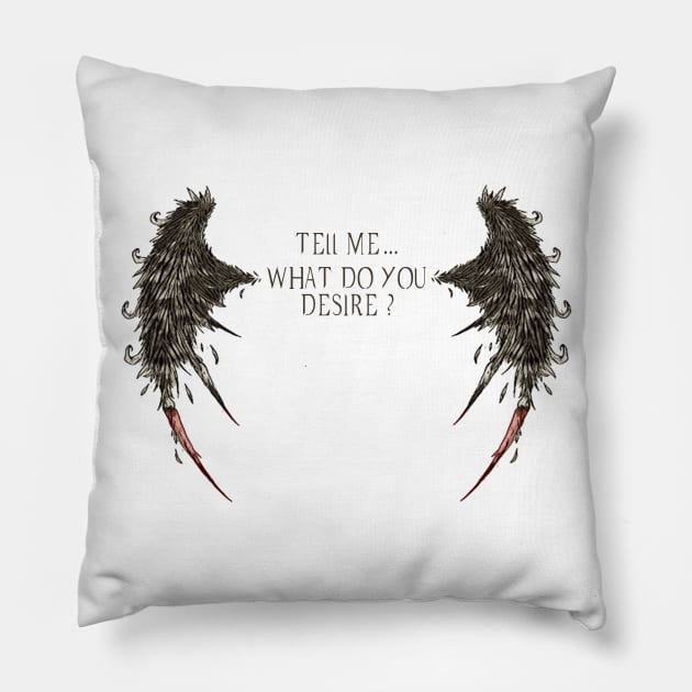 Lucifer Morningstar What Do You Desire? - Mightbelucifer Pillow by mightbelucifer