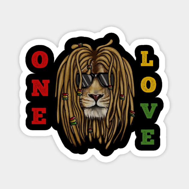 African Rasta Lion, Loc Life, Jamaica Magnet by logiamerch