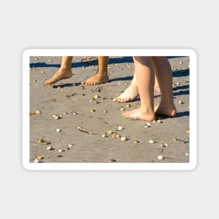 Toes and sea-shells on the sand Magnet