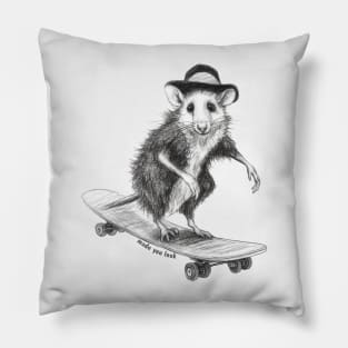 Opossum On A Skateboard: Made You Look Pillow