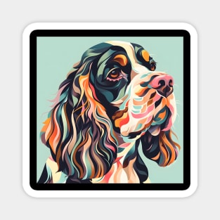 70s English Cocker Spaniel Vibes: Pastel Pup Parade Magnet