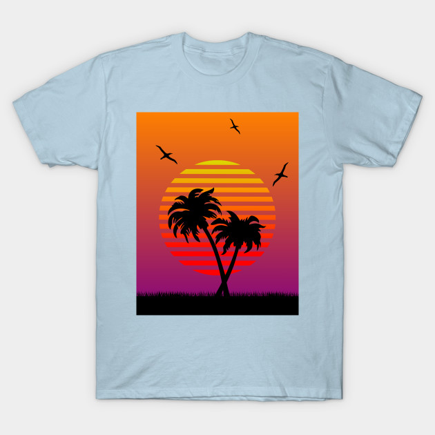 Disover MINIMALIST RETRO SUNSET - Minimalist Retro Sunset - T-Shirt