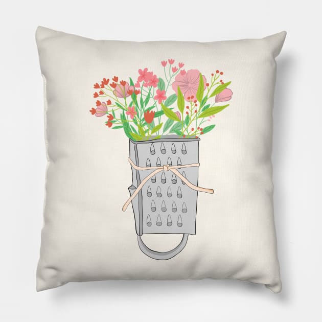 Floral Grater Design Pillow by Lizzamour