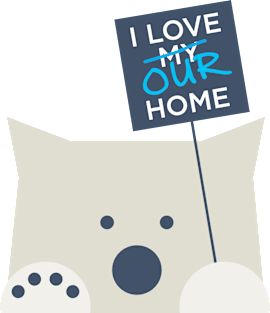 I Love Our Home (Polar Bear Strike), Warm Gray Magnet