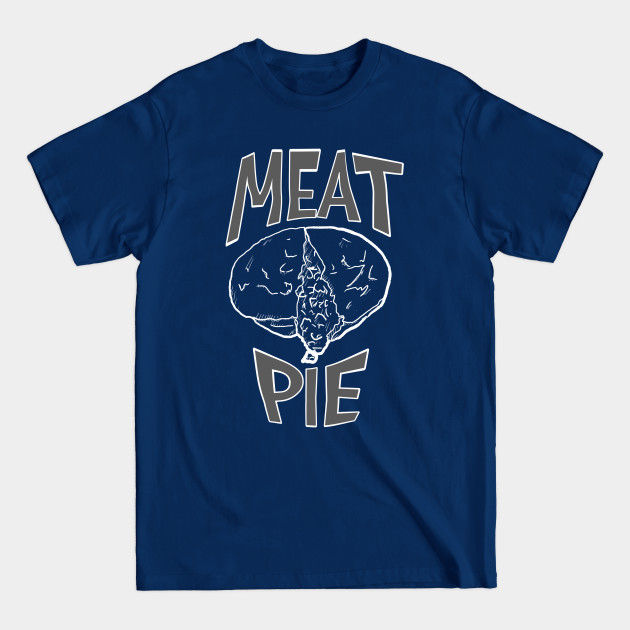 Discover Meat pie - white line art - graphic text - Meat Pie - T-Shirt