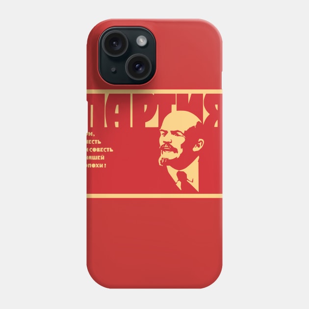 Vintage Soviet Propaganda Art Lenin Party Phone Case by Beltschazar