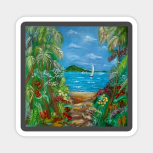 Tropical Path to the Beach Magnet