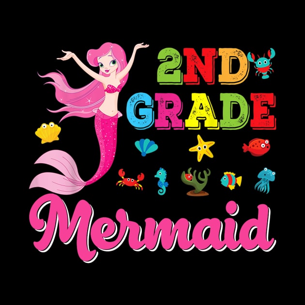 2nd Grade Mermaid Cute Girl Back To School Second Kid Class by FONSbually
