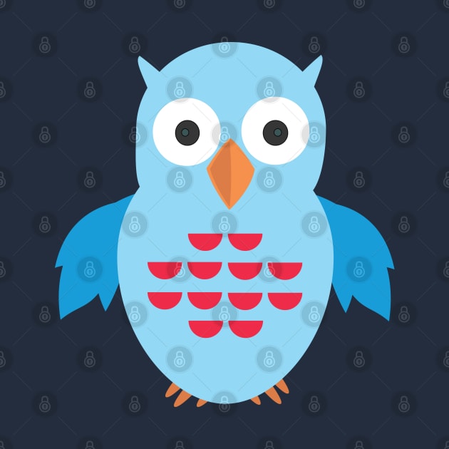 Blue & Red Owl by adamzworld