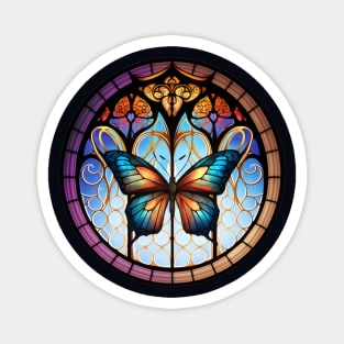 Stained Glass Butterfly Magnet