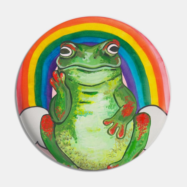 Awkward tropical frog and rainbow Pin by deadblackpony