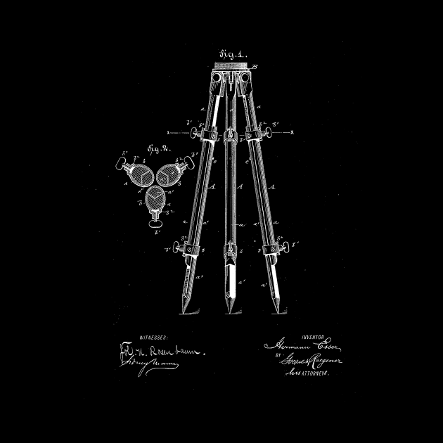 Extension Tripod Vintage Patent Drawing by TheYoungDesigns