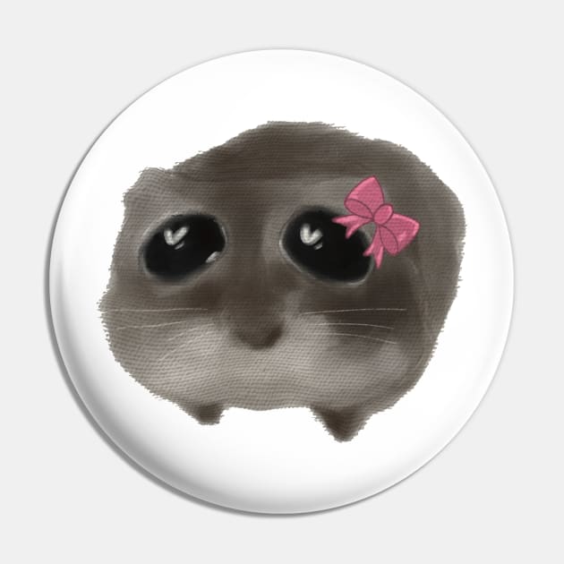 Sad hamster Pin by Artbygoody