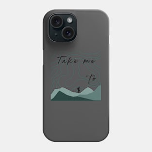 take me to with topography mountain design Phone Case