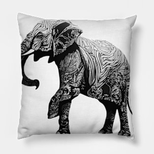 Elephant Shadow Silhouette Anime Style Collection No. 133 Pillow