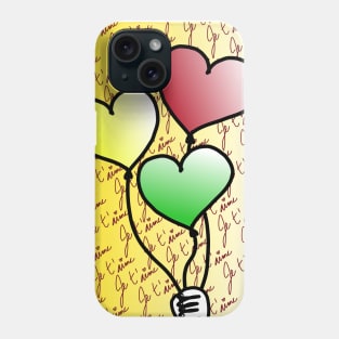 A bouquet of love (Je t'aime I love you background) Phone Case