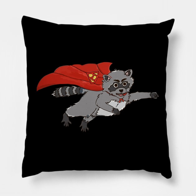 Super Racoon Pillow by garzaanita