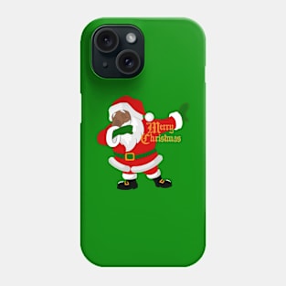 dabbing black santa claus funny christmas Phone Case