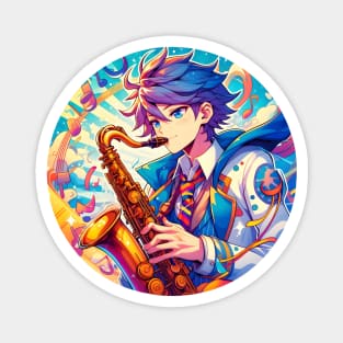 Anime boy saxophone player Magnet