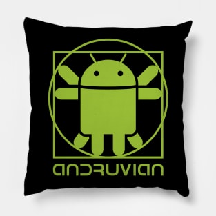 Vitruvian Droid (green) Pillow