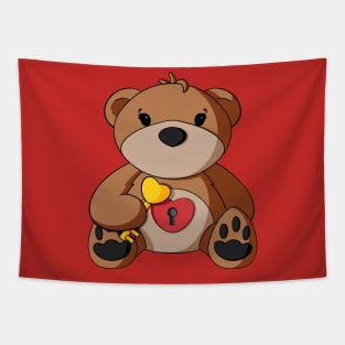 Key To My Heart Heart Teddy Bear Tapestry