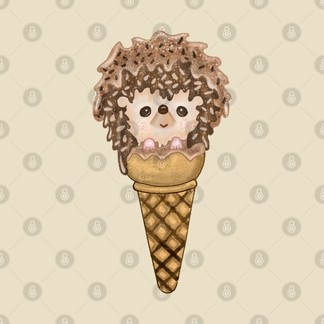 funny ice cream hedgehog by pixspatter