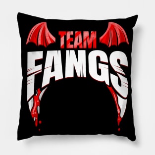 Team Fangs Vampire Horde Halloween Pillow