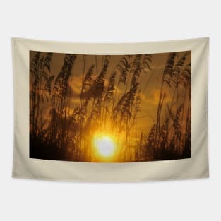 Sea Oats sunset Tapestry