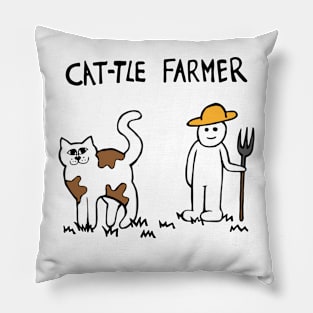 Cattle Cat Farmer Pillow