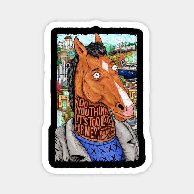 Bojack Horseman Magnet by NateJonesDesign