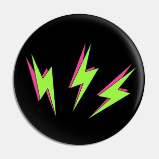 Lightning Bolts (Lime Green & Hot Pink) Pin