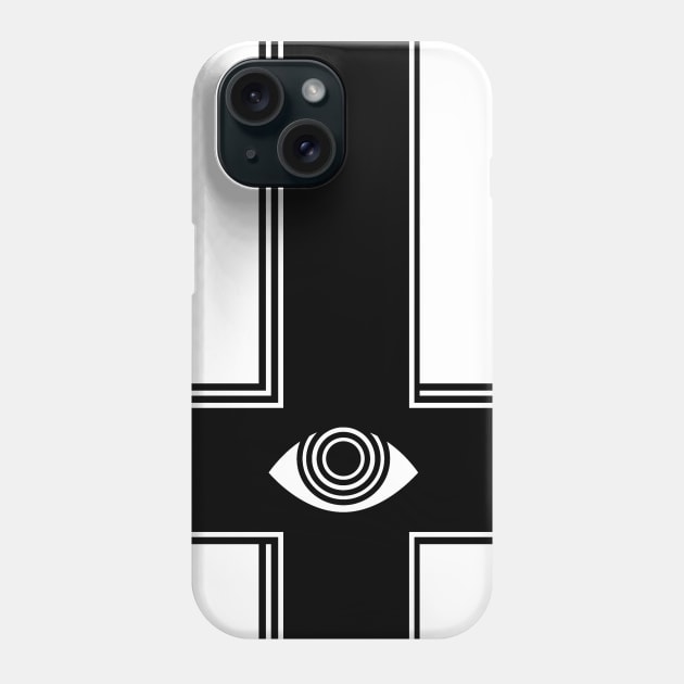 Cross Eye on White Phone Case by SWAMPMEAT