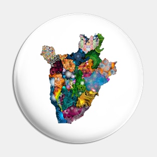 Spirograph Patterned Burundi Province Map Pin