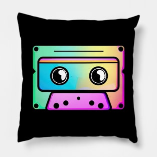 Retro Casette Cute Kawaii Retro 1980s Colorful Pillow