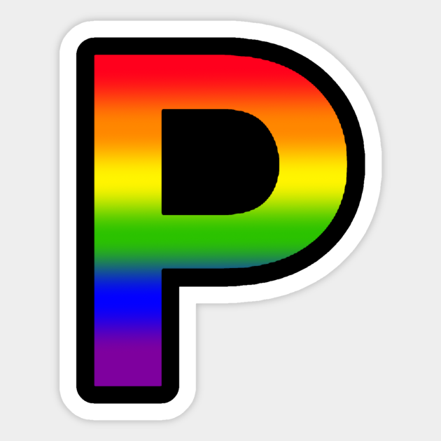 rainbow letter p rainbow sticker teepublic