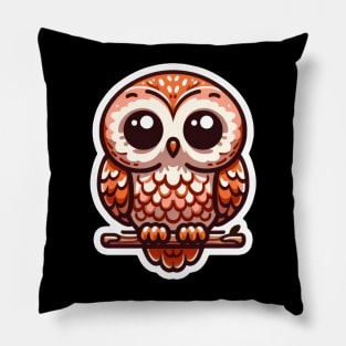 Kawaii Owl Splash of Forest Frolics and Underwater Whimsy! Pillow