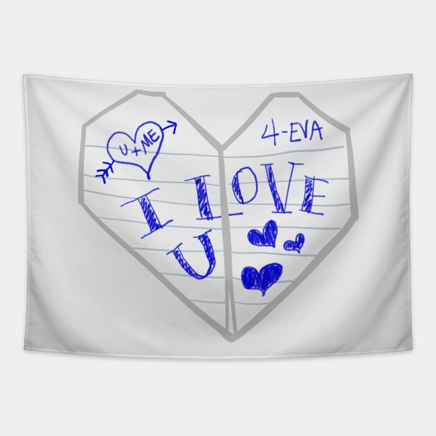 folded heart love note Tapestry by NeaandTheBeard