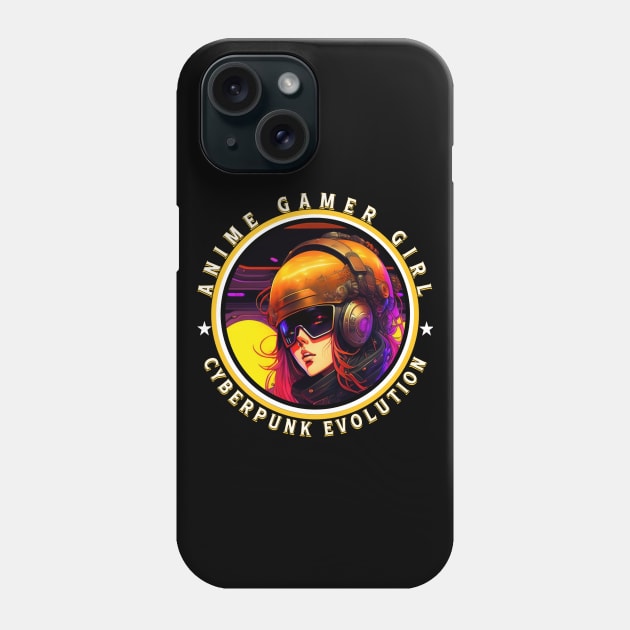 Anime Gamer Girl Cyberpunk Evolution Phone Case by QuirkyPrintShop