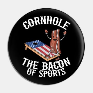 Cornhole The Bacon Of Sports American Flag Board Corn Hole Pin