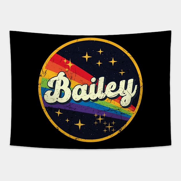 Bailey // Rainbow In Space Vintage Grunge-Style Tapestry by LMW Art