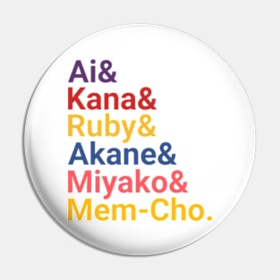 Oshi no Ko Anime All Girls Characters Name Pin