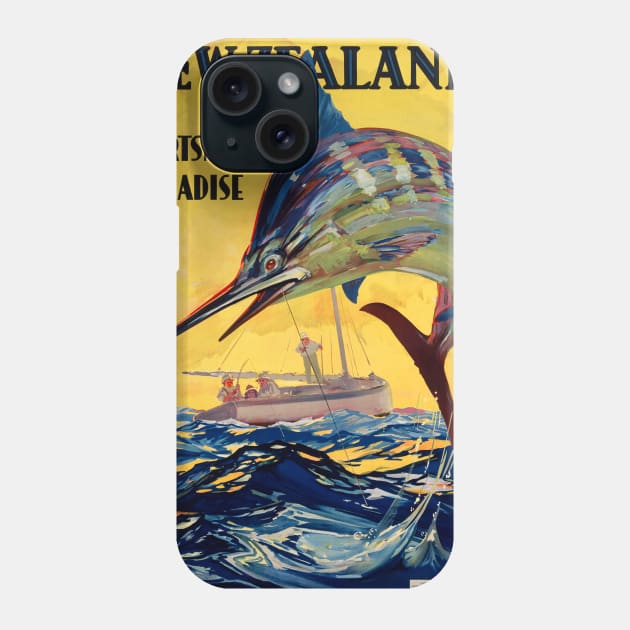 Vintage Travel Poster New Zealand Sportsman paradise Phone Case by vintagetreasure