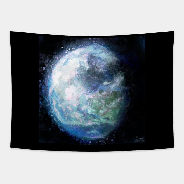 Painted Earth Expressionist Painting Tapestry by BonBonBunny