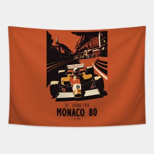 1980 Monaco Grand Prix Travel Poster Tapestry