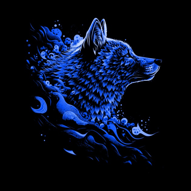 The Blue Majestic Wolf by Tees For UR DAY